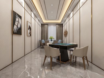 现代酒店小包厢3D模型下载